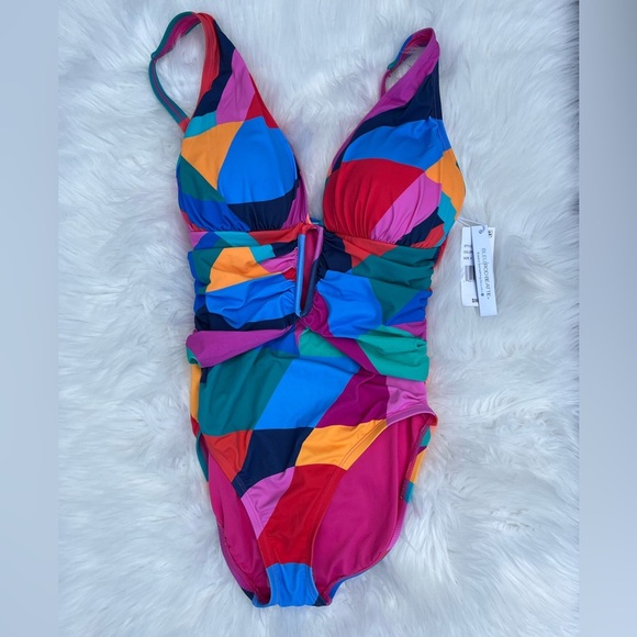 ๐ Bleu Rod Beattie Women's Geometric One-Piece Swimsuit One Piece Swim Size 6 - Picture 2 of 10